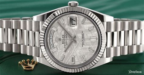 rolex day-date 40 platinum meteorite dial|rolex daydate 40 olive dial.